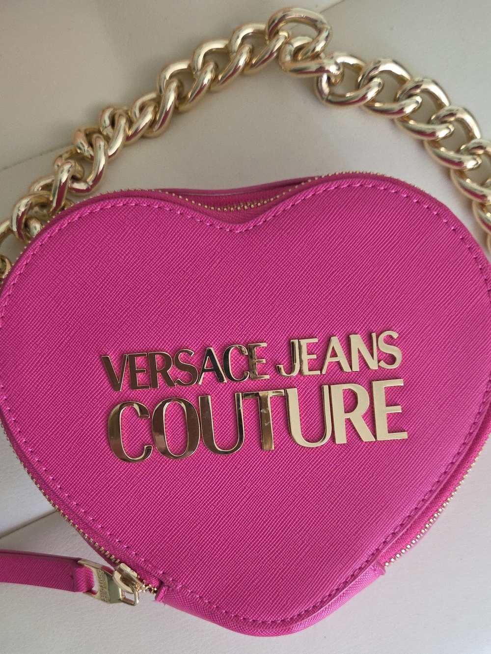 🔥Rare Versace Jeans Collection Hot Pink Heart Shoulder Bag